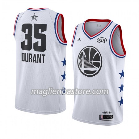 Maglia Golden State Warriors Kevin Durant 35 2019 All-Star Jordan Brand Bianco Swingman - Uomo